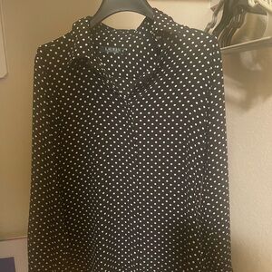 Ralph Lauren small black and white polka dot shirt